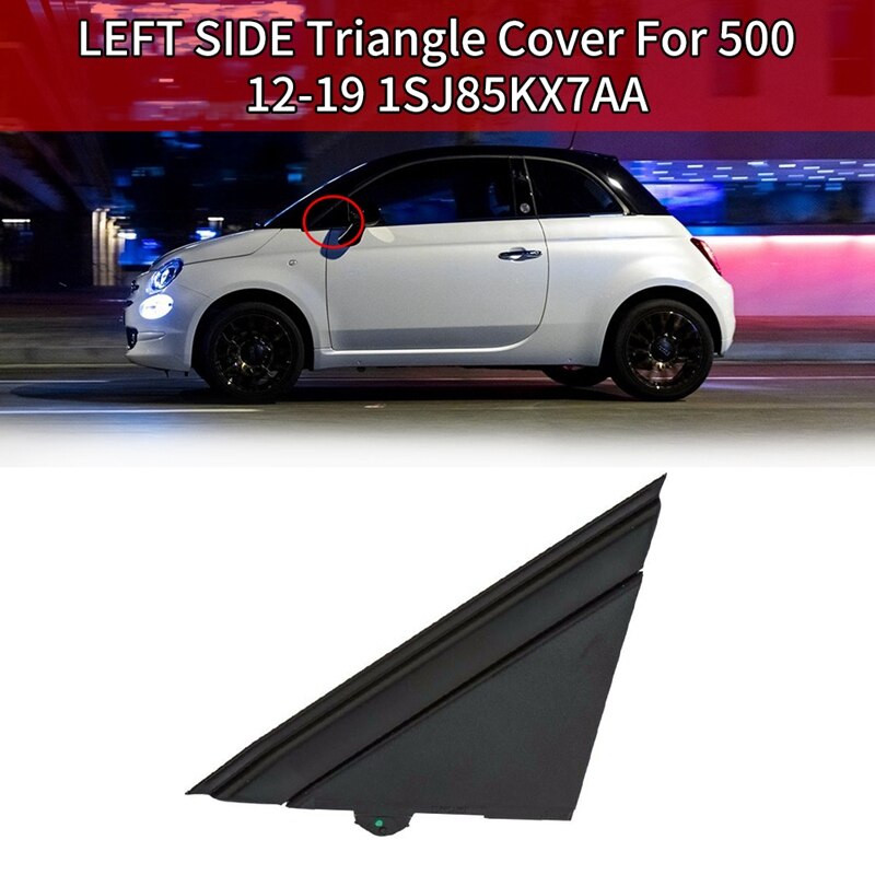 Cubierta de la bandera del espejo de la puerta del coche, moldura, triángulo, para FIAT 500 12-19