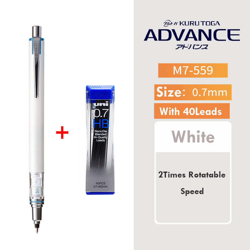 Uni Mechanical Pencil or Refill Set, KURA TOGA Auto Lead Rotary Advance Anti-Broken Core Japan Stationery механический карандаш: black