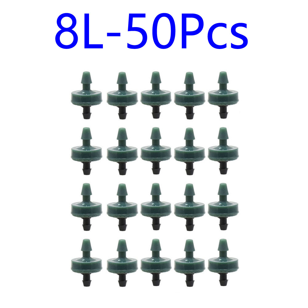 5-100Pcs Garden 2L/4L/H 8L/H Emitter Pressure Compensating Dripper Micro Irrigation Hose Drip Head Water Saving Dropper: 8L x 50pcs
