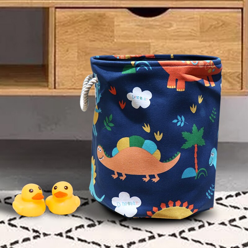 Sød dinosaur tegneserie vasketøjskurv foldbar snavset tøj opbevaring organisator børn legetøj samling opbevaringskasse