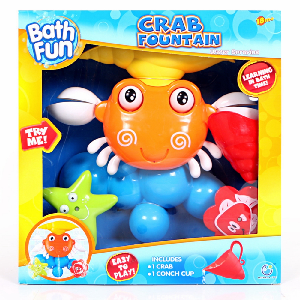 Summer Baby Shower Bath Color Cute Crab Bathroom Play Water Combination Children Runner Leak Bath Tub Toy