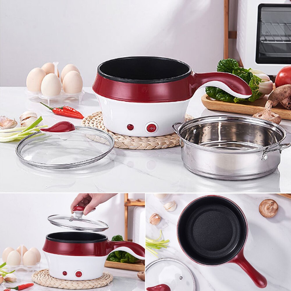 HA-Life Mini Multifunction Electric Cooking Machine Single/Double Layer Available Pot Multi Electric Rice Cooker Non-Stick Pan