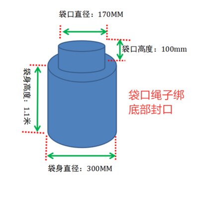 Woodworking Vacuum Cleaner Bag Vacuum Bag Industrial Dust Cloth Bag Cloth Dust Bag 470 Medium Pressure Fan Support: 170X300X1200mm
