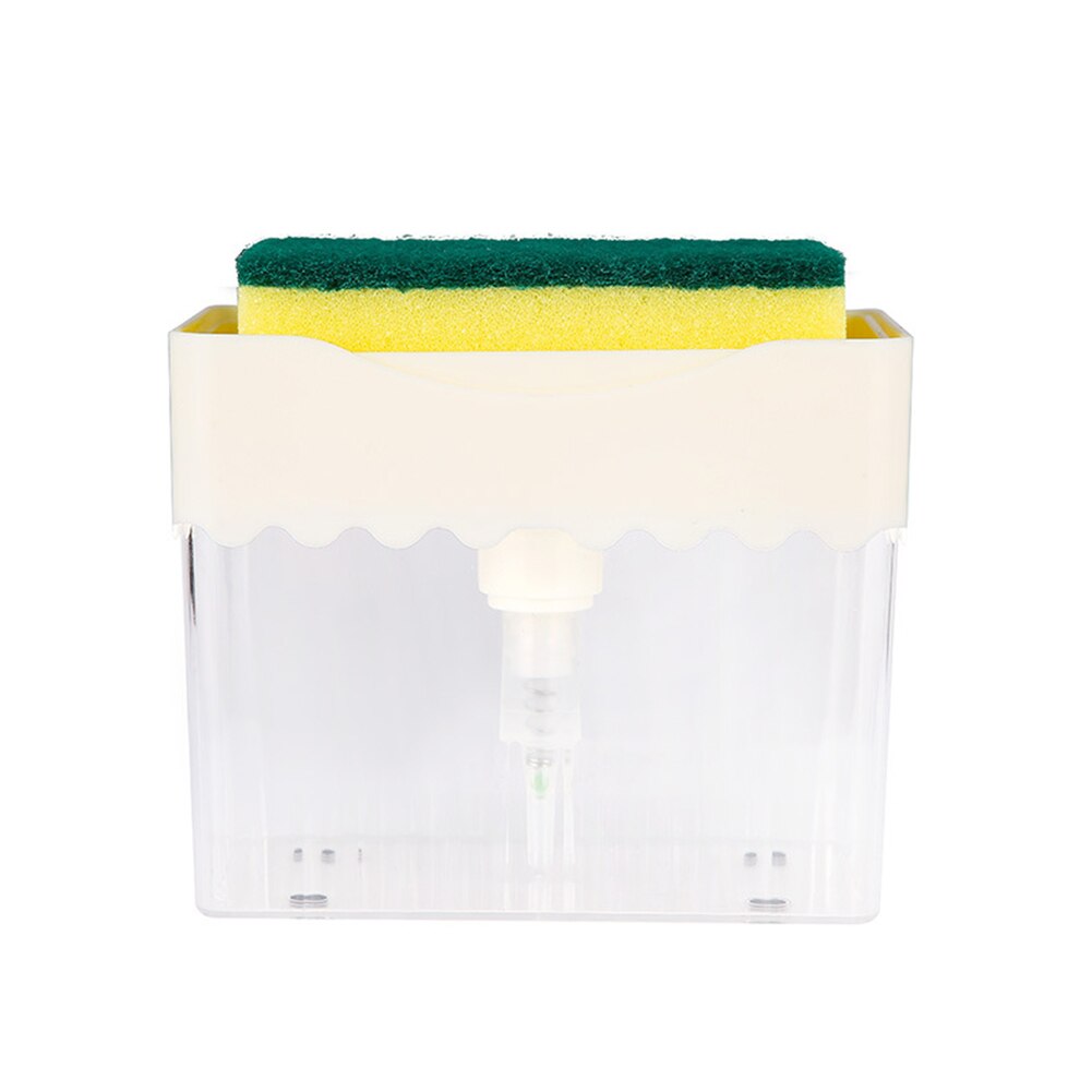 Zeepdispenser Met Spons Houder Zeep Pomp Spons Caddy 13 Oz Zeepdispenser Met Spons: WHITE