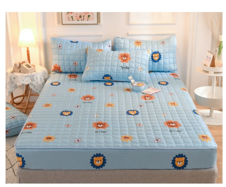red Bedsheet single piece cotton cartoon cotton bed sheet anti slip printed cartoon bedsheet