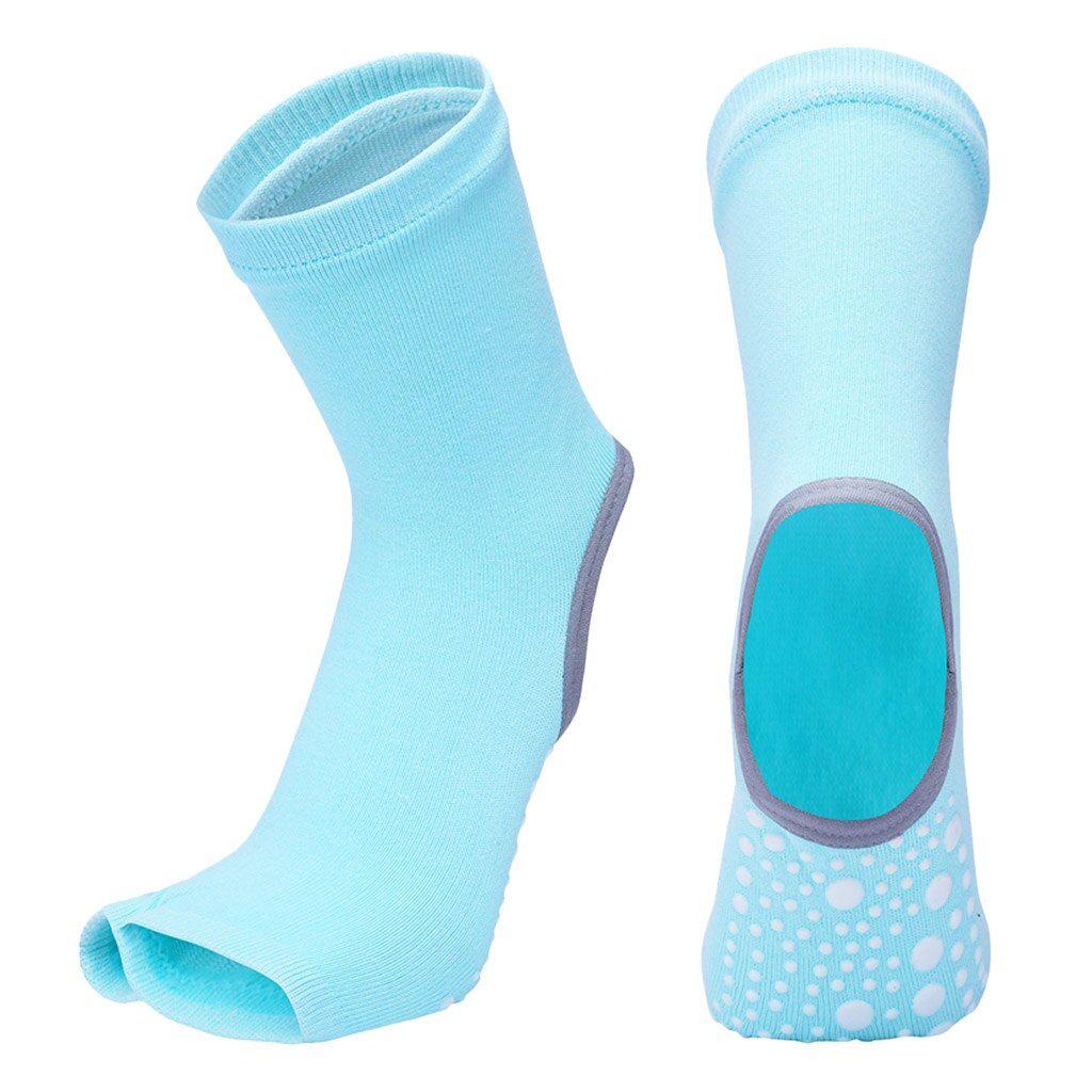 Yoga Socks Non Slip Skid Grips Toeless Sock Pilates Fitness Gym Workout Barre