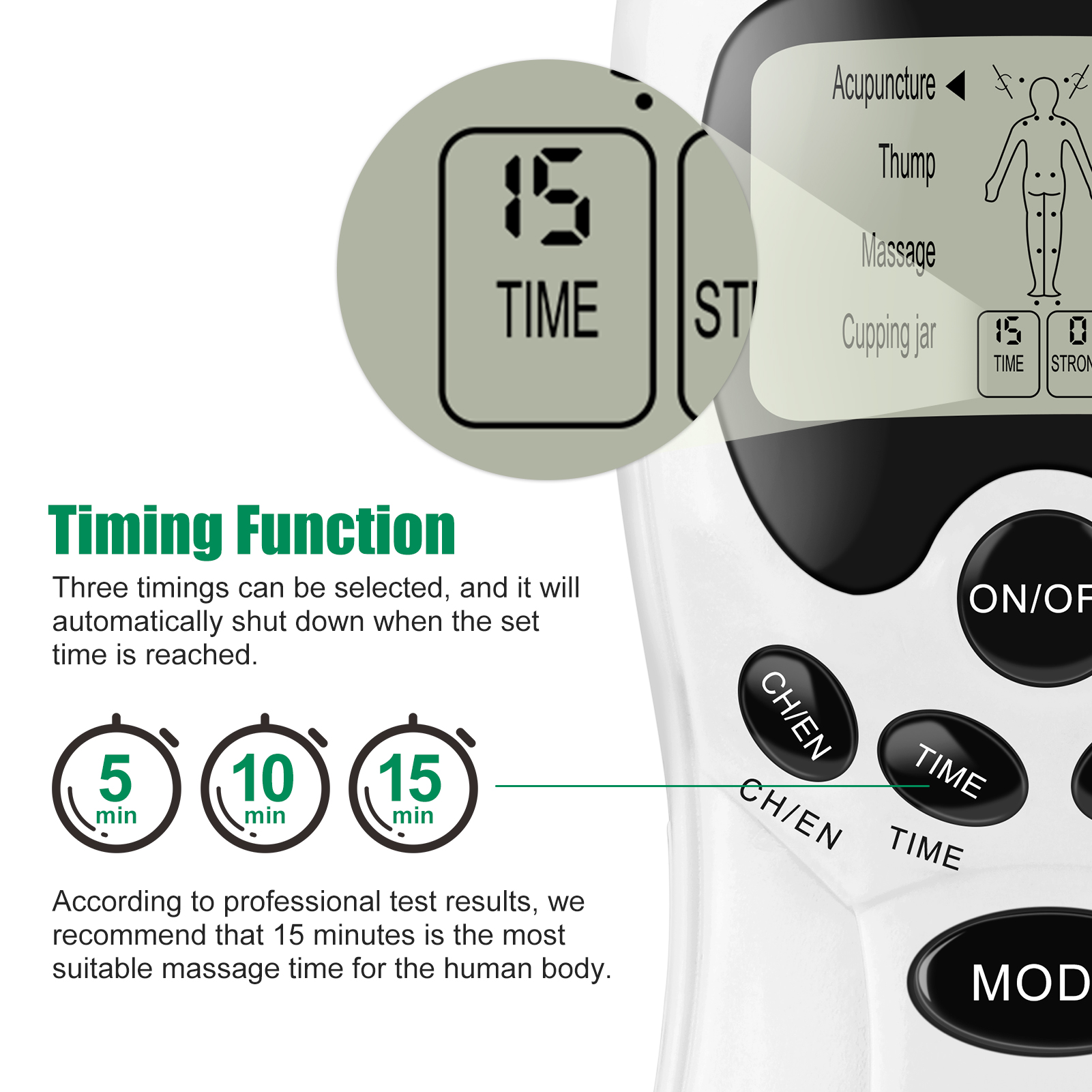Fysioterapi tens muskelstimulator elektrisk ems akupunktur kropsmassage digital terapi slankemaskine elektrostimulator