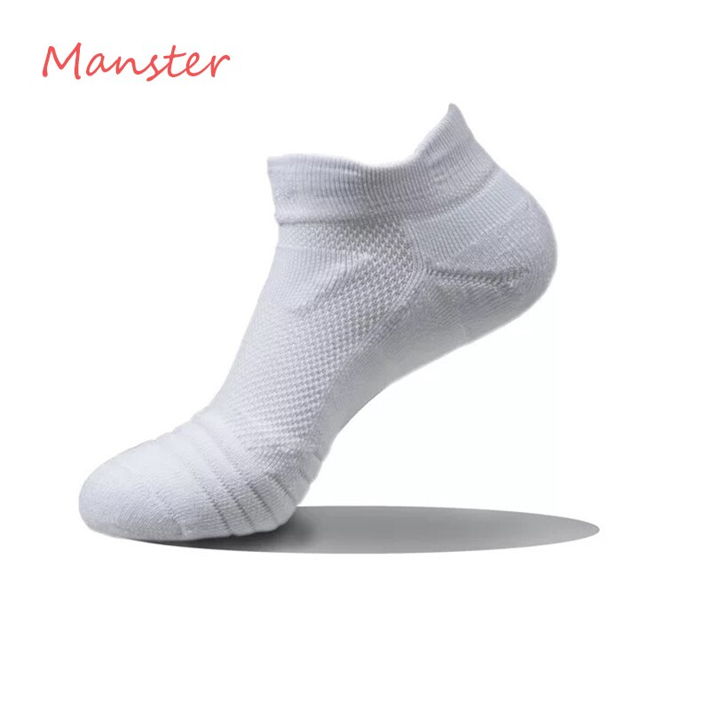 Men Socks Autumn Winter Male Thermal Compression In Tube Cotton Socks Kobe James Curry Durant Socks Casual Thick Sock: Short White