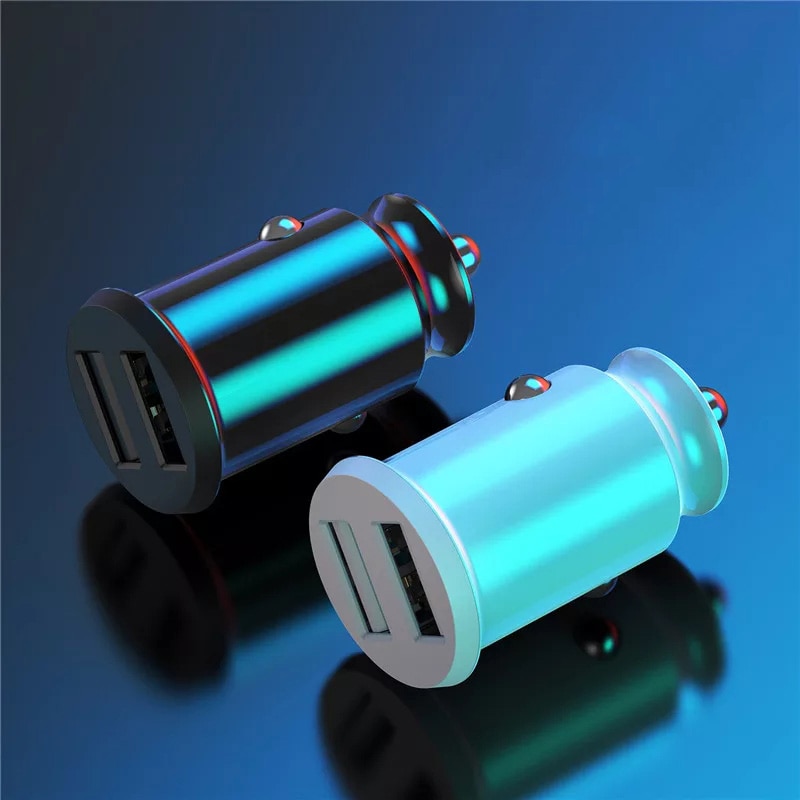 Dual Usb Car Charger 5V3.1A Snel Charing 2 Port Usb 12-24V Autosigarettenaansteker Aansteker Voor Auto usb Charger Power Adapter
