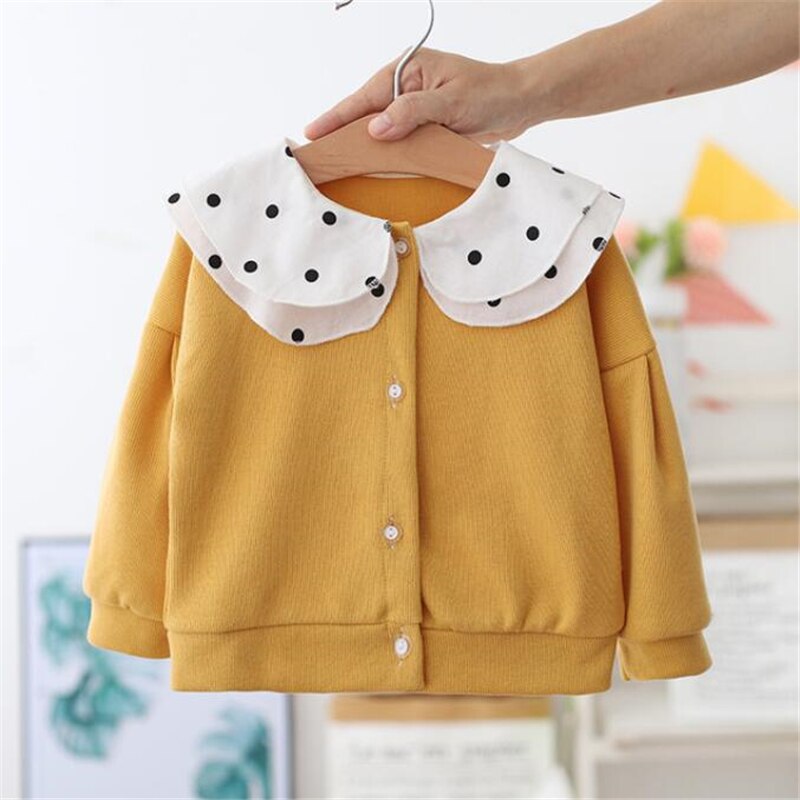 Veste Cardigan pour enfants à manches longues, couleur bonbon, point col rond, veste pour bébés, vêtement pour filles, collection haut tricoté