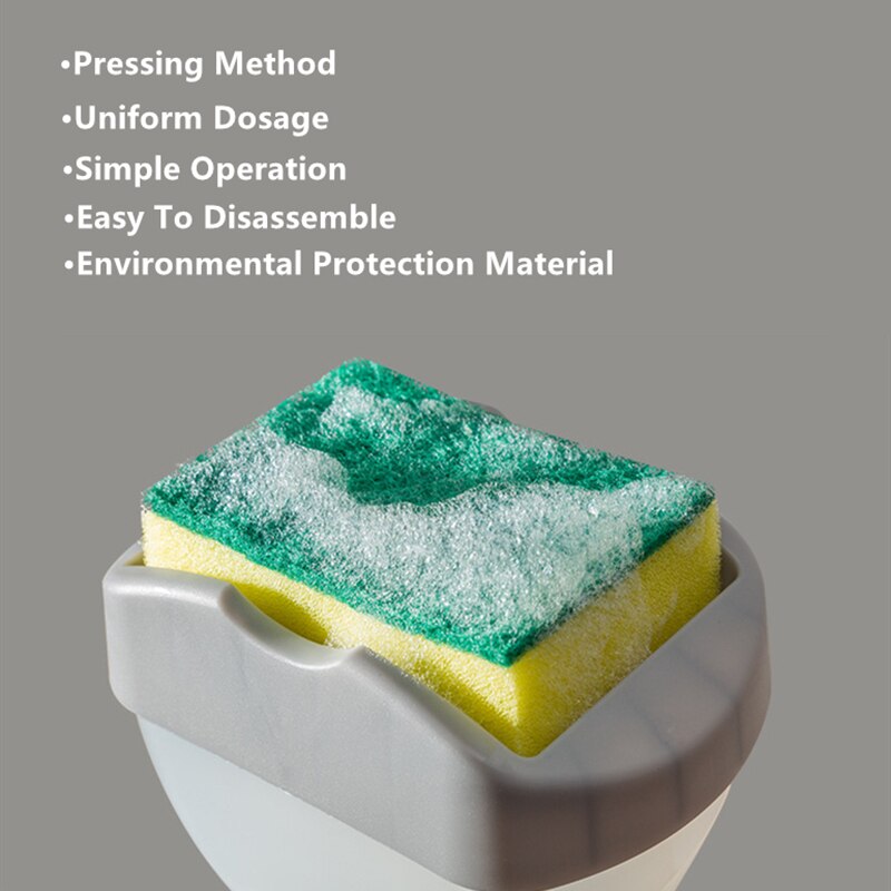 2-In-1 Zeepdispenser En Spons Caddy Spons Doos Met Zeep Pomp Dubbele Laag Spons Scrubber Houder case Container