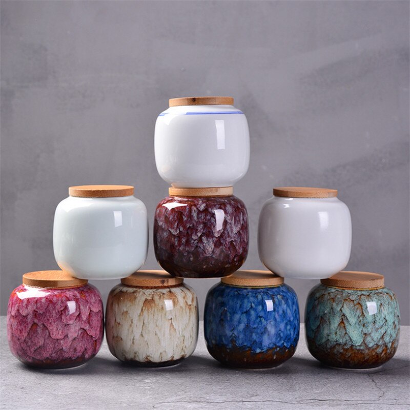 Ceramiczne przyprawy kuchenne pudełko retro rozszczepienie kolor pojemniki robić herbaty pojemniki na żywność podróż butelka robić przechowywania kawy porcelanowy słoik na przyprawy