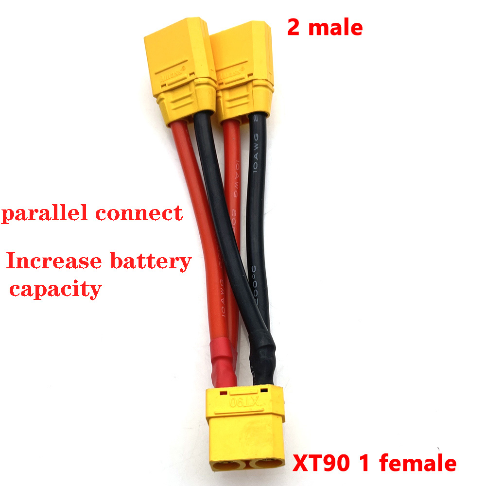 2 Way 3 Way Battery Adapter Cable Y-shaped Harness Connector XT60 XT90 Series Line T Head XT60 Parallel Line Connectors/wiring: WHITE