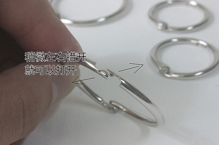 Losse metalen ringen notitieboekjes monocycle kleine ijzeren hoepel cirkels bindijzer 3-- pack clips