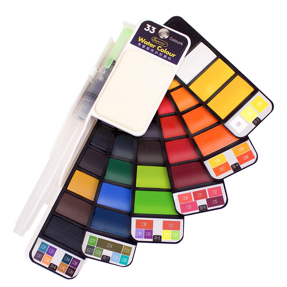 Professionele Aquarel Schildert 18 24 33 42 Kleuren Solid Aquarel Reizen Set Voor De Kunstenaar Art Levert Draagbare Tekening Kits