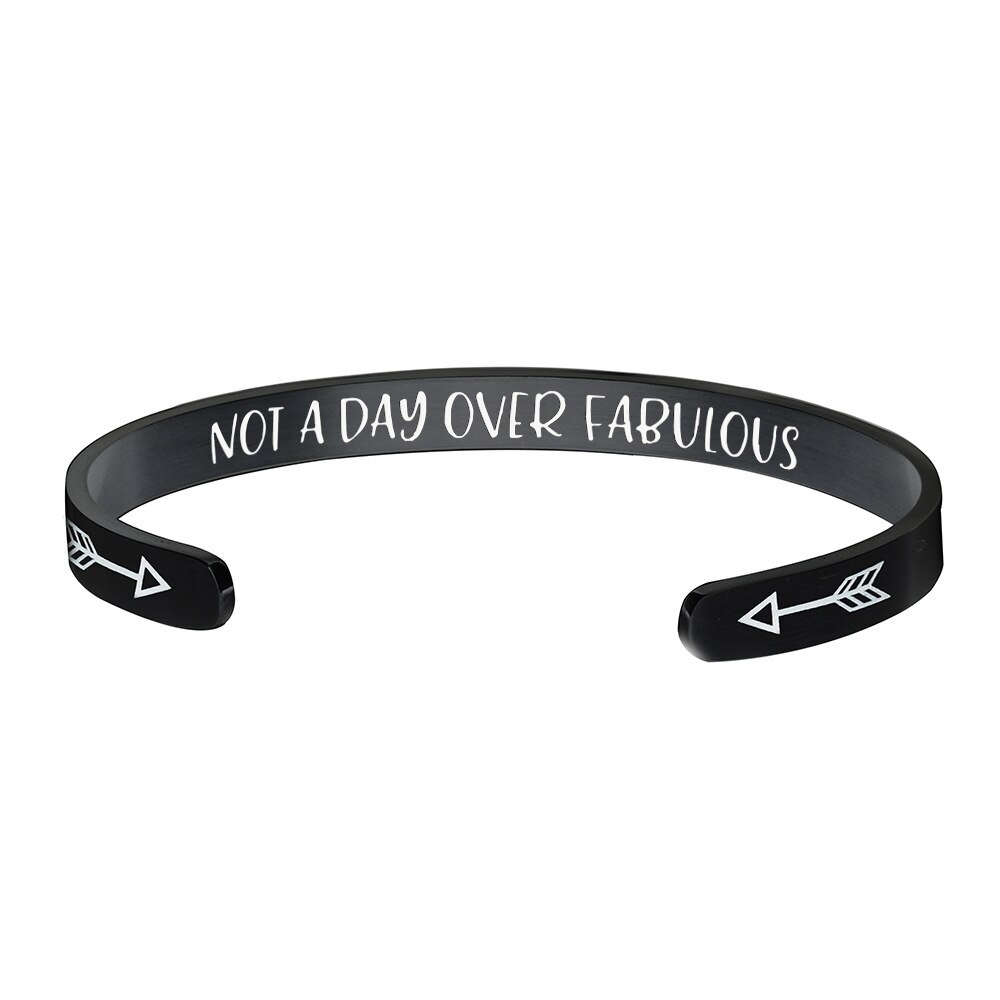 stainless steel 6mm dad bracelet lettering opening bracelet for men jewelry dad: Black