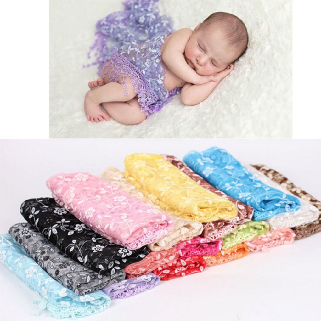 Broderi blonder nyfødt fotografering rekvisitter baby foto rekvisitter omslag håndlavet blondetørklæde nyfødt fotografering tilbehør pige