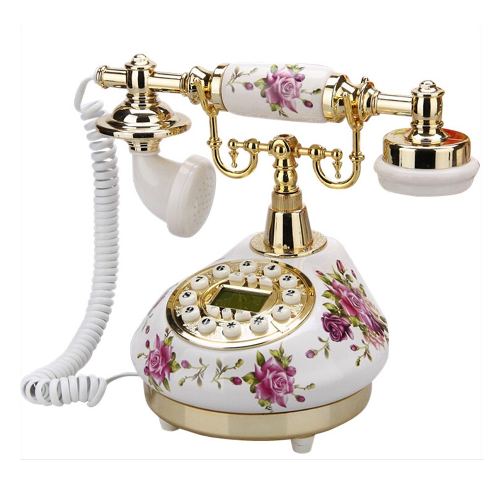 Witte Antieke Telefoon Snoer Vaste Home Telefoons Vintage Klassieke Keramische Huistelefoon Antieke Home Office Art Winkels