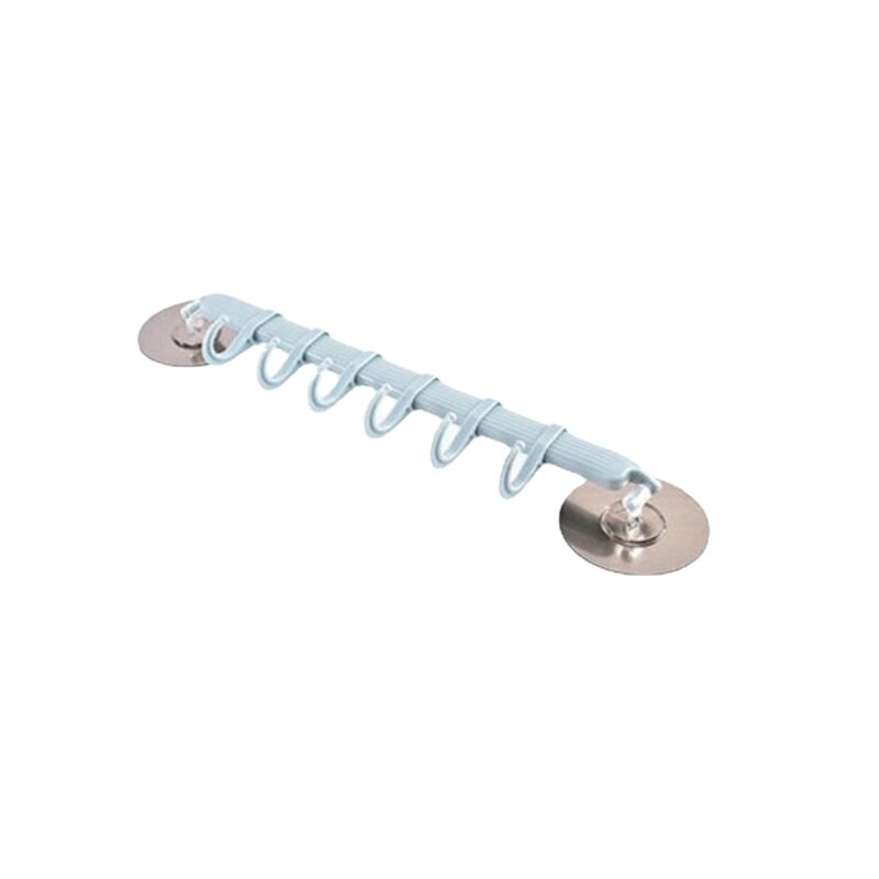 Toallero de pared para baño con 6 ganchos autoadhesivos, estantería para colgar sin clavos, colgadores para llaves con pasta fuerte, estante de almacenaje para Cocina: Blue