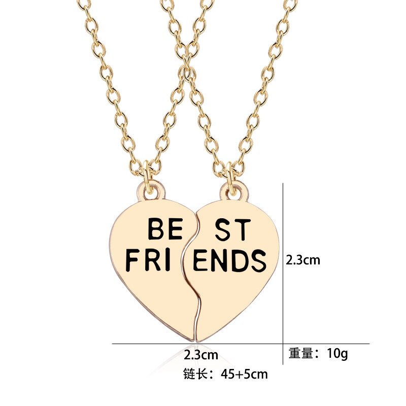 Mode 1 set (2 STUKS) beste Vriend Hart Hanger Beste Vrienden Ketting BFF Kralen Ketting Kinderen Sieraden Meisjes