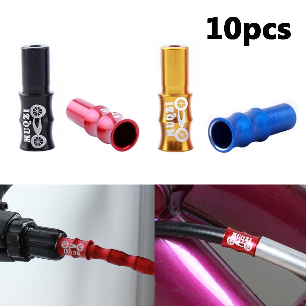 10 stk motorsykling tilbehør mtb terrengsykkel metall aluminiumslegering metalltråd caps sykkel deler bremseledning lokk kabel ledning deksel