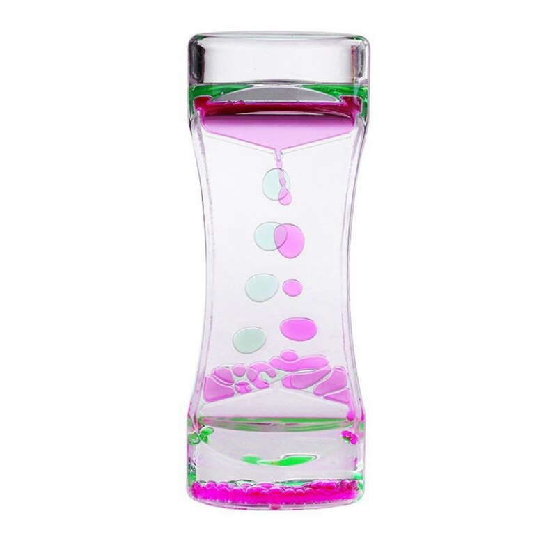 Floating Color Mix Illusion Timer Liquid Motion Visual Slim liquid Oil Glass Acrylic Hourglass Timer Clock Ornament Desk: 2