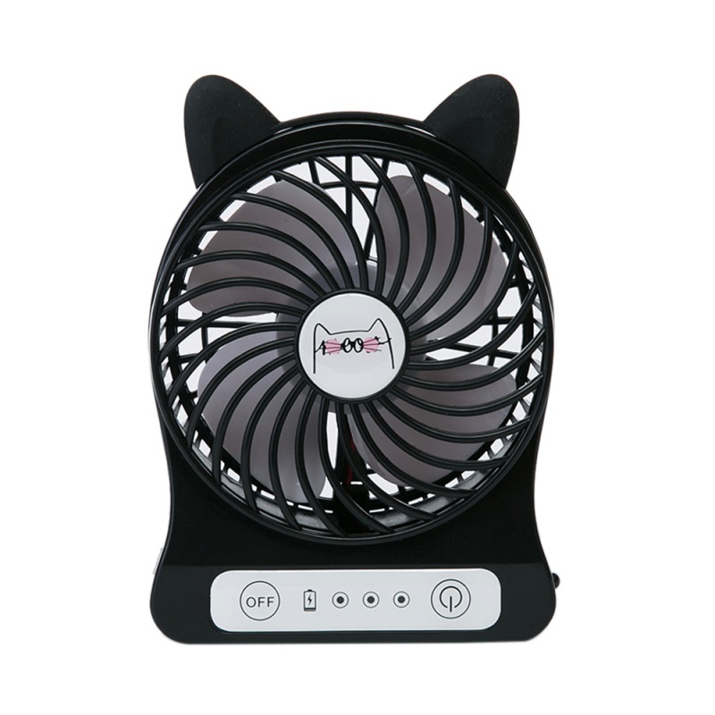 Miniventilador USB portátil con forma de gato para el hogar y la Oficina, ventilador de escritorio con carga Micro USB recargable, refrigeración por aire, para viajes y hogar: Cat head pattern