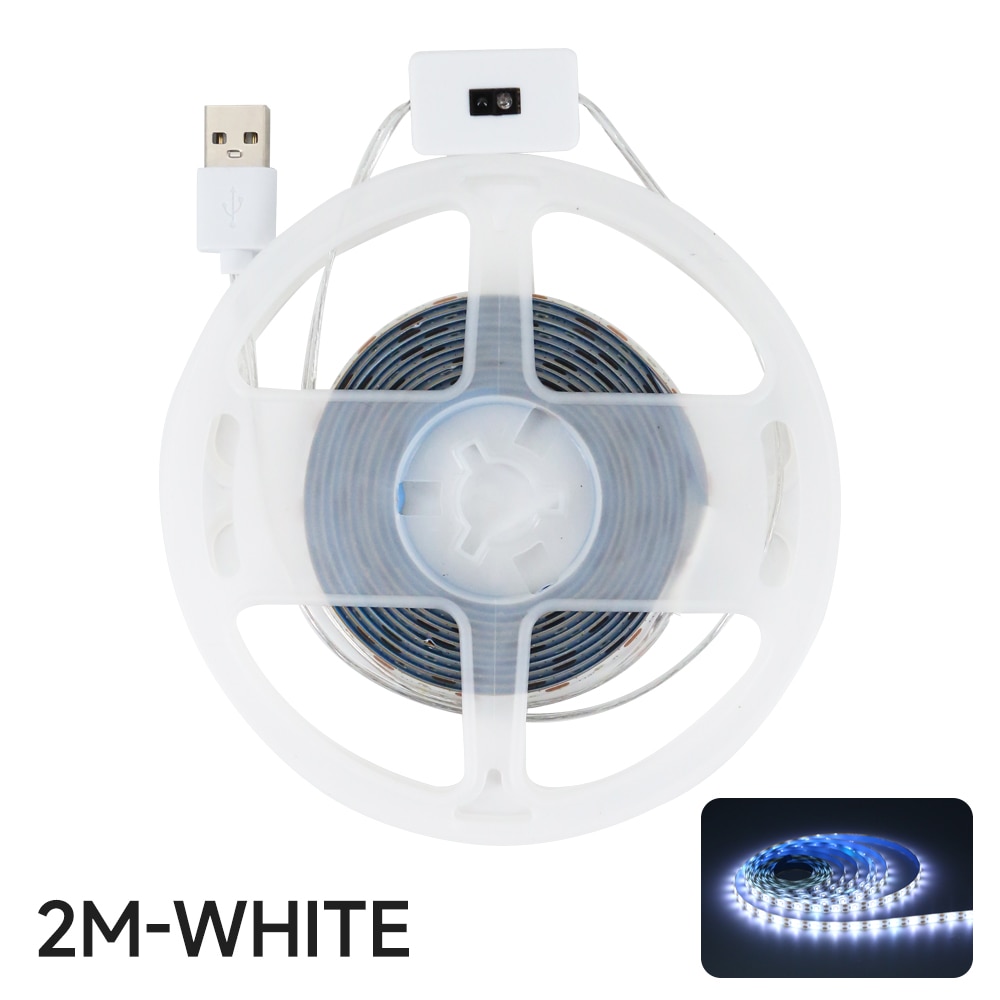 Tira de luces LED con Sensor de encendido y apagado, luz de fondo con USB, CC de 5V, barrido manual, TV, cocina, debajo del gabinete