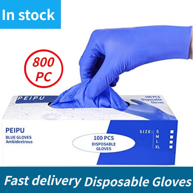 Schnelle 100/800PC Schwarz Guantes Latex Handschuhe Einweg Nitril Arbeit Handschuhe für Heimat Gummi Lebensmittel handschuhe Tätowierung #3