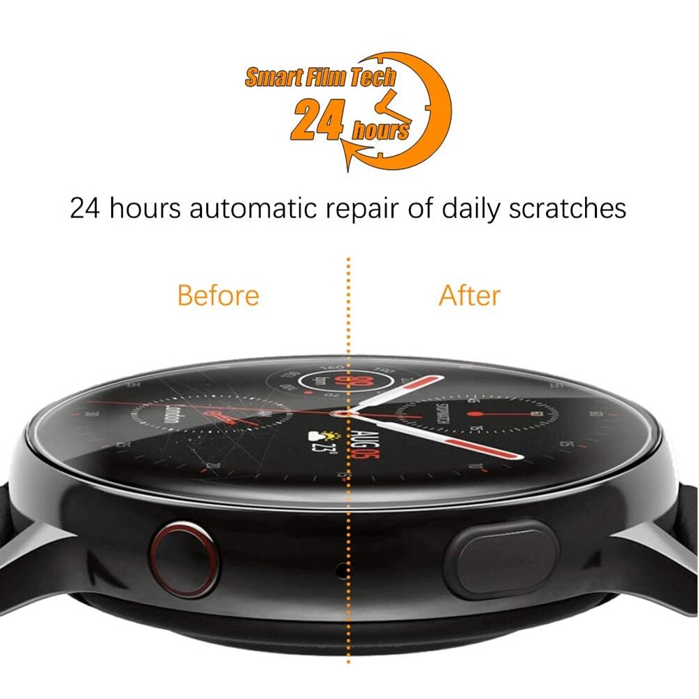 Clear Screen Protector for Samsung Galaxy Watch Active 2 40mm 44mm Anti-Bubble HD TPU Slim Protective Cover for Active2 Coverage