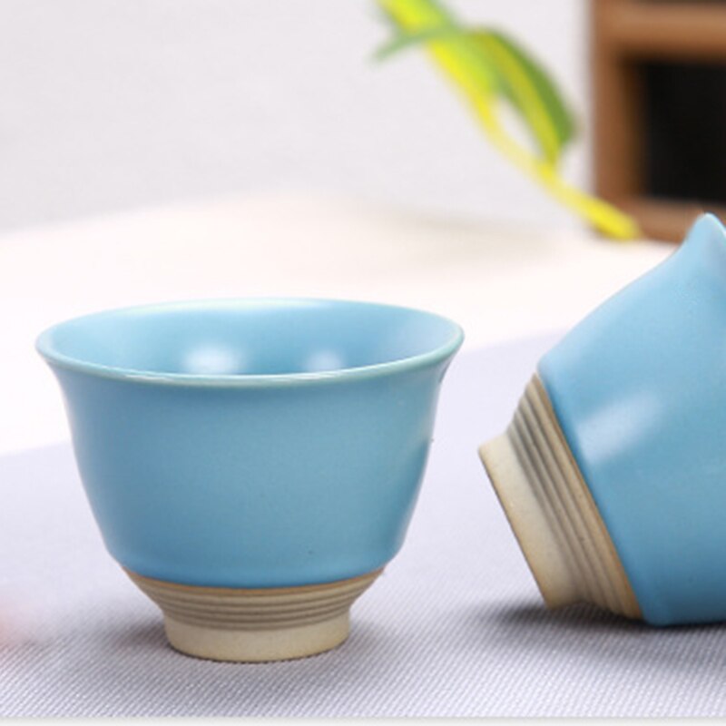 Bærbar kinesisk tesæt keramisk tekande blade krukke 3 porcelæn te kopper med bæretaske  dc120