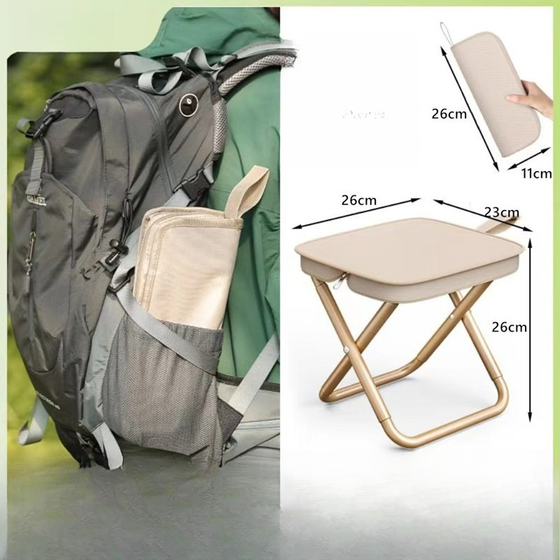 Pocket Handbag Stool Pencil Bag Folding Chair Sketch Fishing Leisure Camping Outdoor Portable Small Stool: Blue