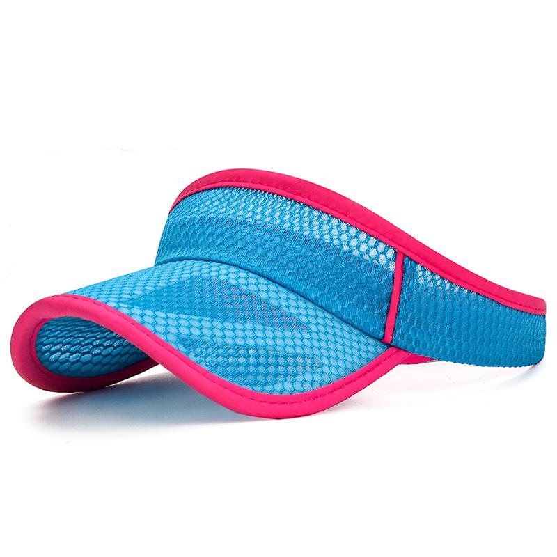 COKK Mesh Cap Summer Hats For Men Women Unisex Empty Top Sunshade Breathable Sports Tennis Running Sun Hat Sunscreen Visor Cap: Blue