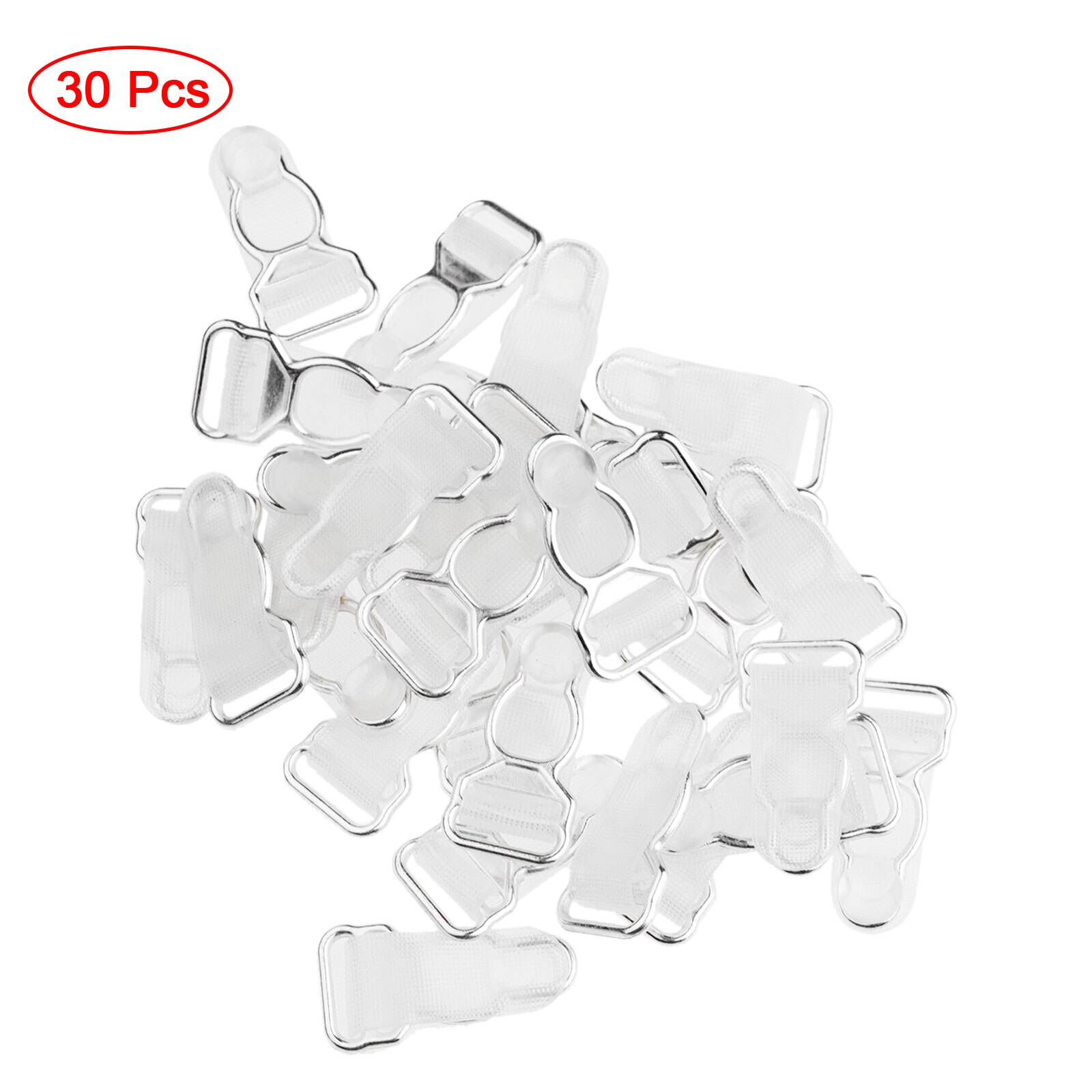Attaches de jarretelles en plastique, 30 pièces, Corset, extrémités de jarretelles de jambe, bas antidérapant, pinces porte-Corset, bricolage, attache de Lingerie: Silver