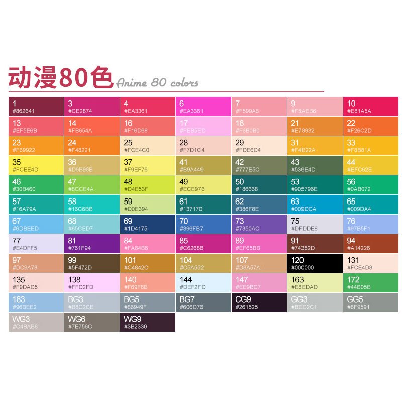 TOUCHNEW-Conjunto de rotuladores de doble punta, set de 30/40/60/80/168 colores, rotuladores permanentes de alcohol para dibujo artístico: G