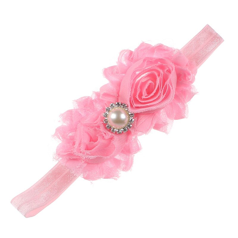 1 peça maya stepan headwrap flor floral bebê headwear meninas arco de cabelo hairband cabeça banda infantil recém-nascido arcos crianças rendas: Rosa