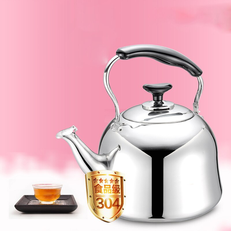 Tyk fødevaregodkendt kedel i rustfrit stål gas gas fløjte kedel induktionskomfur stor kapacitet kedel camping elkedel