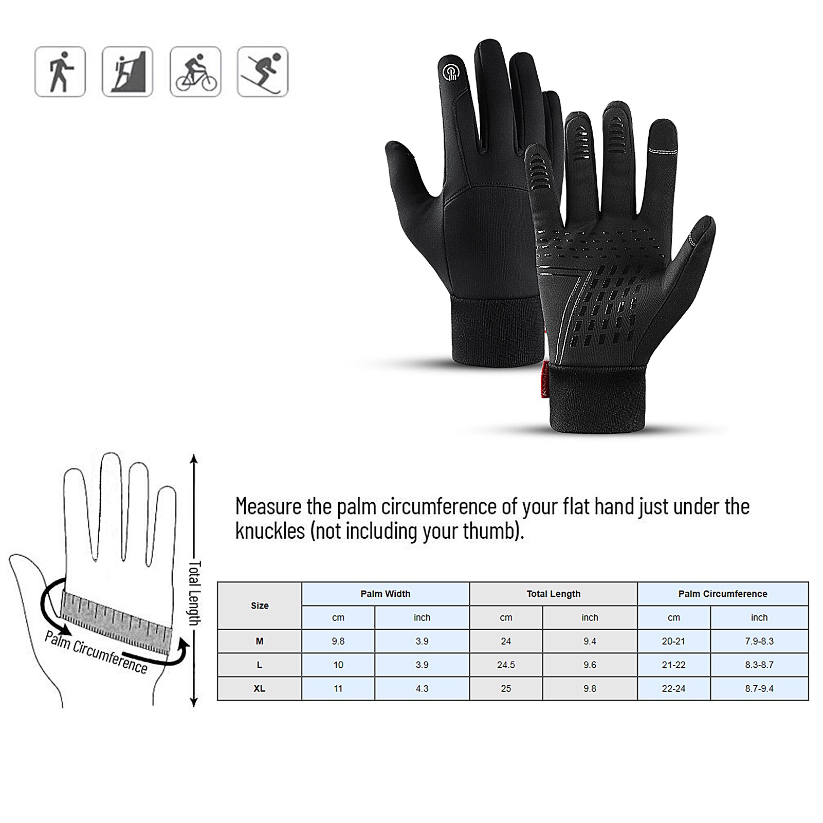 Bike Cycling Gloves Waterproof Windstopped Bike Gloves for Men Women Camouflage Touch Screen Fishing Hiking Bicycle Gloves