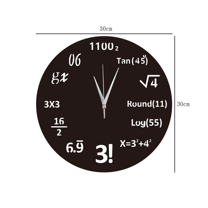 Mathematical equations acrylic mirror wall clock home home study bedroom living room wall decoration wall clock