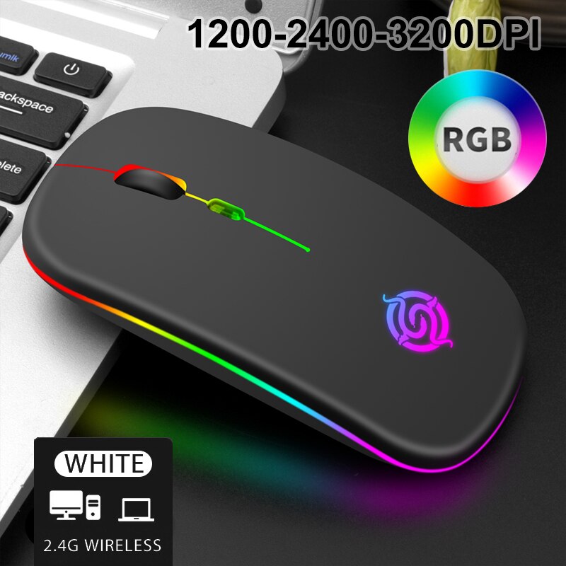 2.4G Wireless Mouse RGB Light Honeycomb Gaming Mouse Rechargeable USB Desktop PC Computers Aouse Laptop Mice Gamer 2022 Cute: ETA0012011-A