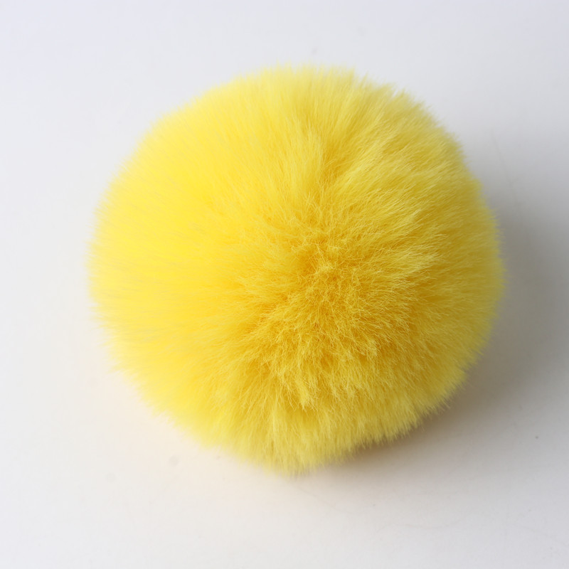 10 stuks 8 cm effen Rex konijn pompom sleutelhanger tas diy handgemaakte materialen en detailhandel kleuren ondersteunen mix en match: Goud