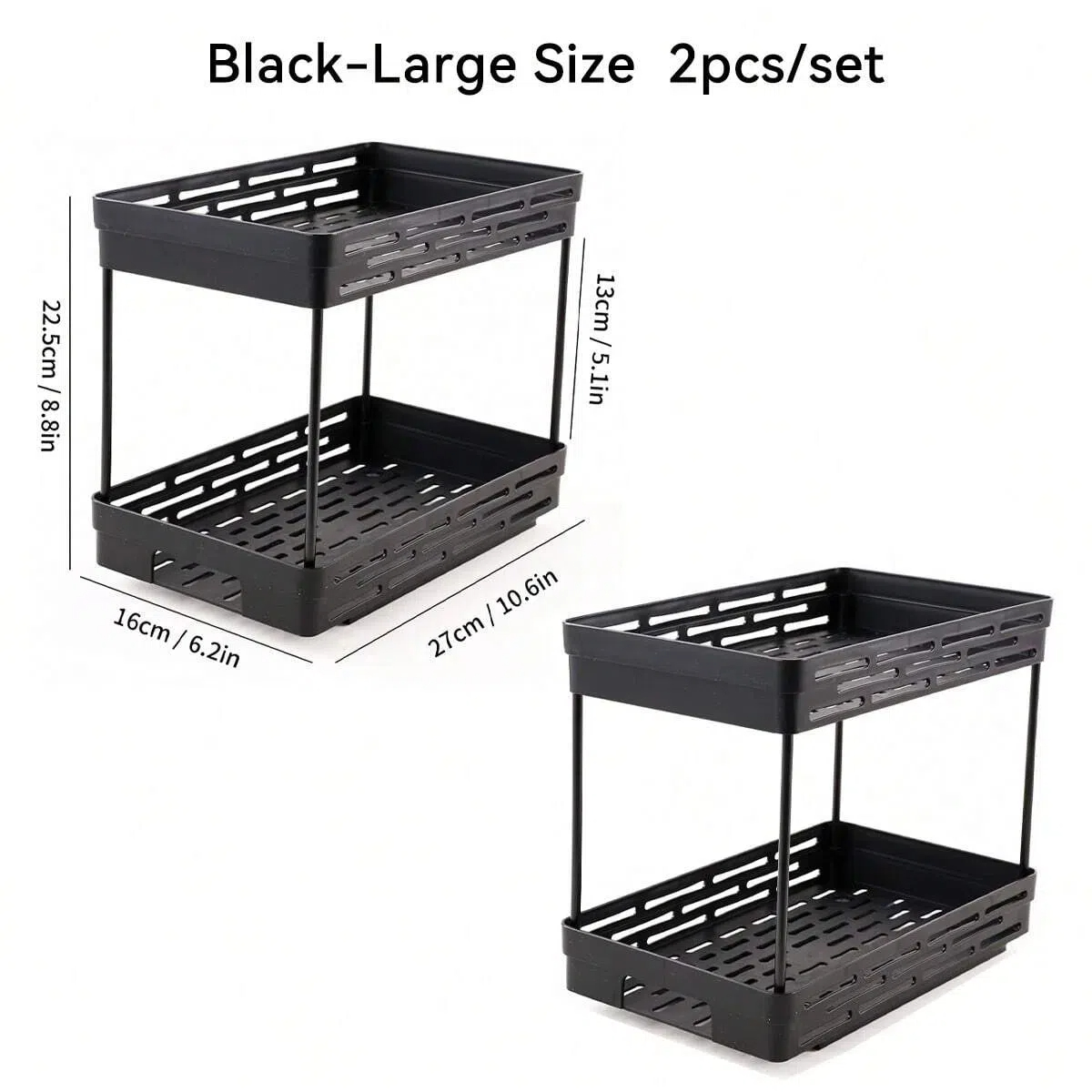 WORTHBUY Keukenkast Opslag Organizer Pull-out Kruiden Fles Opbergrek Glijdende 2 Tier Plastic Organizer Plank