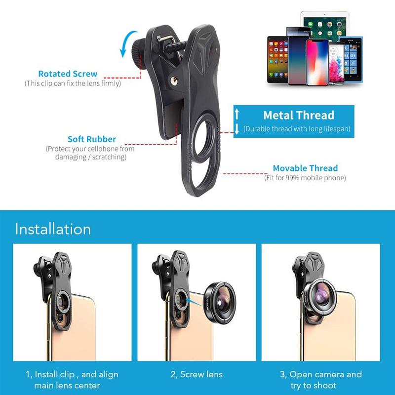 APEXEL 100mm Super Macro Mobile Phone Camera Lens Grandado