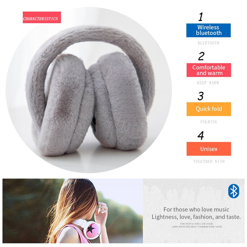 Casque sans fil Bluetooth avec Microphone cache-oreilles chauds hiver enfant écouteurs enfants fille casque de musique pour iPhone 12 téléphone