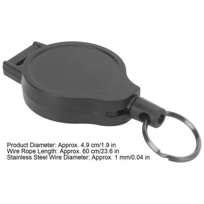 outdoor Portable Retractable Steel Wire Rope Key Holder Telescopic Key Chain with Clip for Outdoors Outdoor Fishing