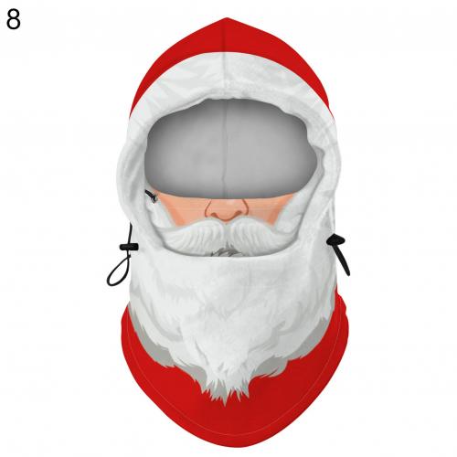 Kerst Digitale Afdrukken Volwassen Unisex Kerst Digitale Afdrukken Winter Winddicht Skiën Warm Hooded Gezicht Cover: 8