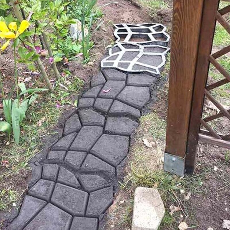 Path Maker Mold Reusable Mould DIY Concrete Cement Stone Walk Paving Paver Brick Mold Garden Decoration