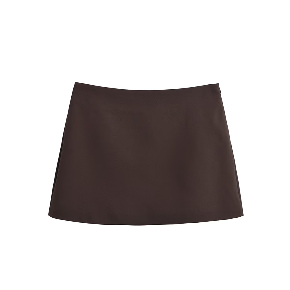 BM & MD & ZA2024-Vêtements amples pour femmes, version ballon, veste en forme, costume jupe, polyvalent, automne et hiver,: XS / Marron