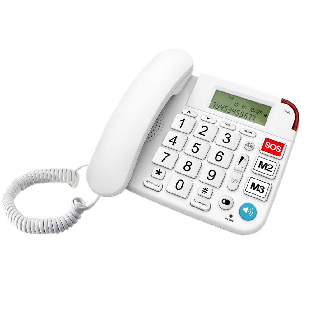SOS One-Key Dialing Telephone For The Elderly, Large Letter Keys, Large Volume, Home Office Hands-Free Call Landline