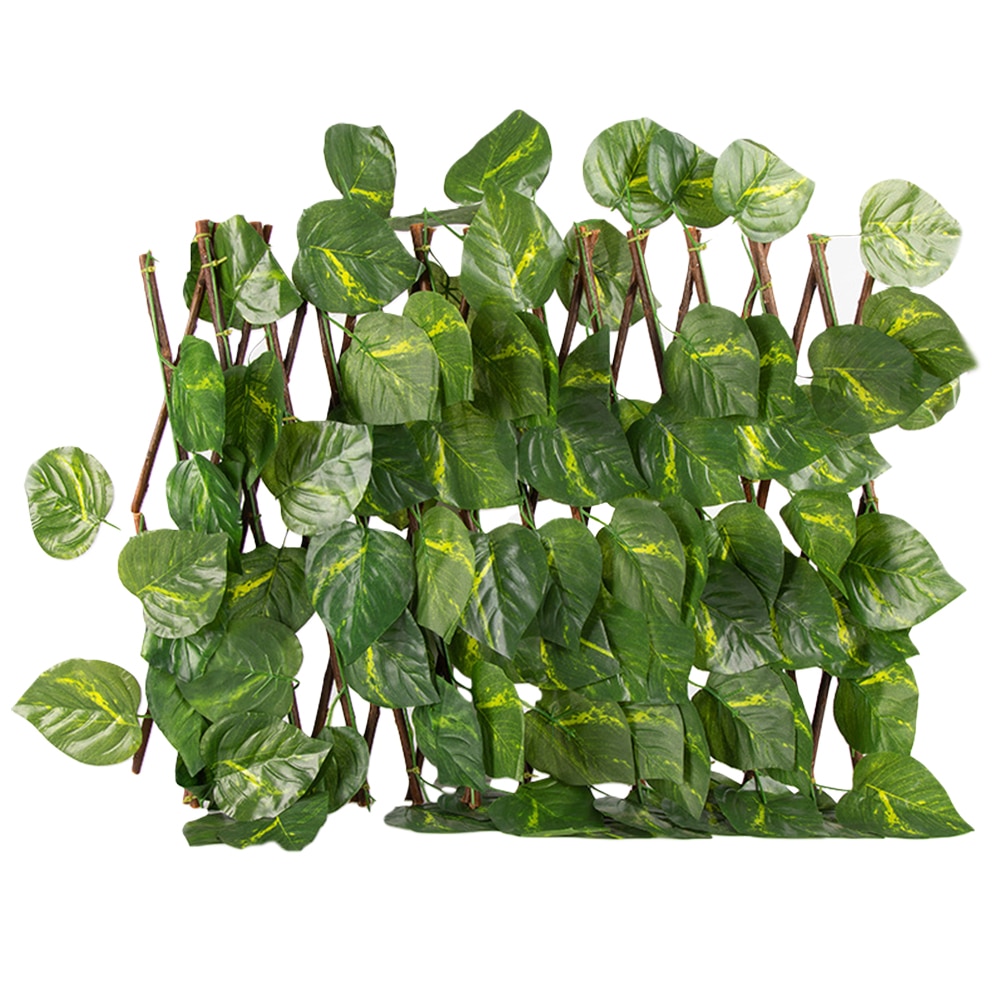 Kunstig plante ekspanderende espalier privatliv skærm balkon tilbagetrækkeligt hegn udendørs indendørs uv beskyttelse panel grønne vægge
